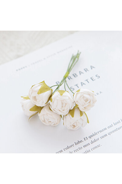 Choice 18 قطعة من الزهور الاصطناعية البيضاء من الرغوة، باقة من الورود الصغيرة...