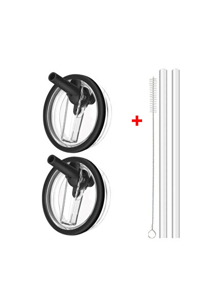 Choice غطاء أسود من قطعتين × غطاء 40 أونصة من ماصة ستانلي فليب سترو مانع للتس...