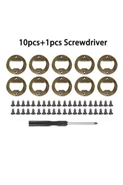 Choice 11 pcs bronze set Bottle Opener Insert w/screw 40mm Round Iron Corn Beer Open Antique Bronze Silver