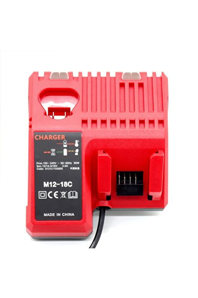 Choice شاحن بطارية ليثيوم أيون بديل EU M12-18C-3A شاحن متعدد الجهد لميلووكي M...