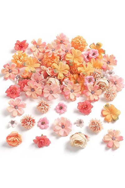 Choice 20 قطعة برتقالية 20 قطعة/مجموعة 4 سم من رؤوس زهور الأقحوان الحريرية ال...