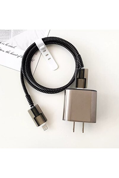 Choice جراب شاحن شفاف لطيف باللون الأسود لهاتف iPhone 11 12 13 14 15 غطاء حماية للشحن بقوة 18 وات/20 وات