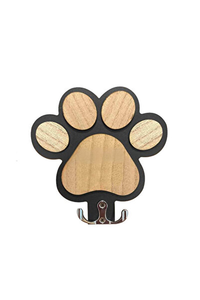 Choice black Paw Print Wooden Dog Leash Hanger Wall Hook for Collars & Coats ...