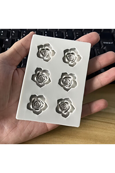 Choice 1pc 1pc 6-Cavity Rose Flower Silicone Mold for Aromatherapy Candles an...