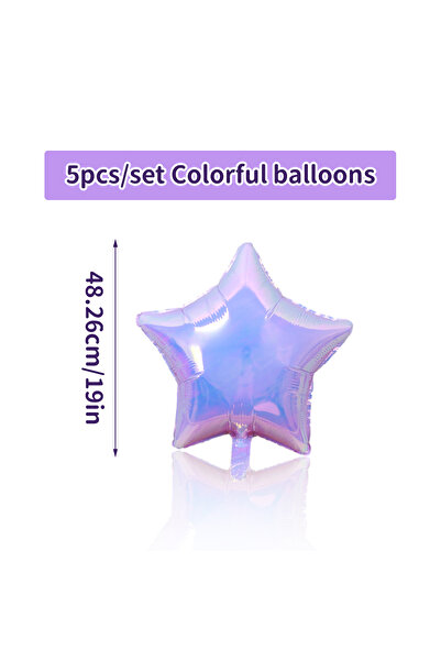Choice 5 قطع أخرى من بالونات خماسية الشكل و5 قطع من بالونات رقائق معدنية شفاف...