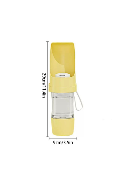 Choice Yellow Portable Dog Cat Water Bottle with Storage Food and Water Conta...