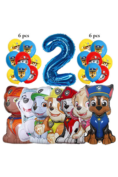 PAW PATROL مجموعة من 20 قطعة من البالونات الرقمية المصنوعة من فيلم الألومنيوم...