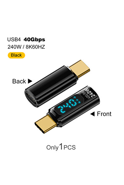 Choice محول USB4 Type C أسود بسرعة 40 جيجابت في الثانية بسرعة 40 جيجابت في ال...