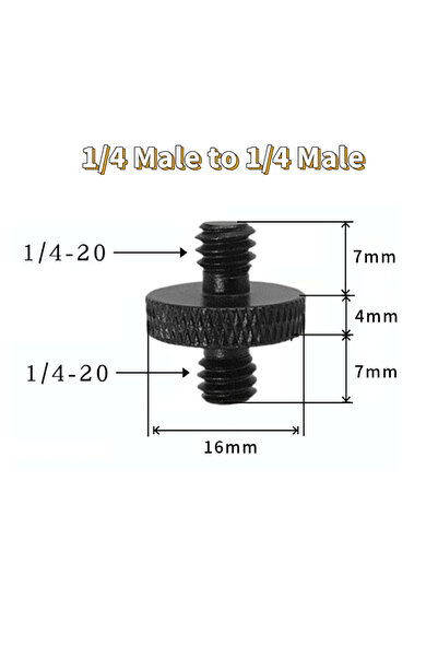 Choice أسود 4 قطع 1 4 إلى 1 4 2/4 قطعة برغي تحويل كاميرا عالمي 1/4 ذكر إلى 3/...