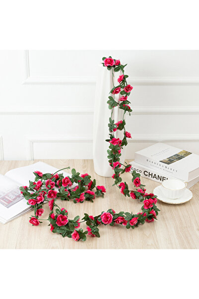 Choice rose red 8.2ft Red Rose Artificial Silk Flower Garland Wedding Decor F...