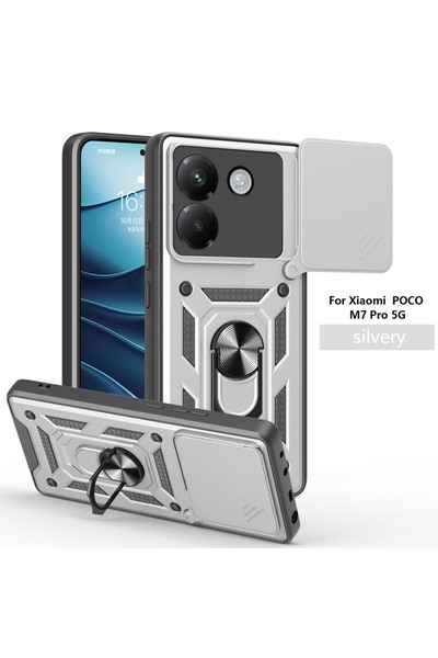 Choice جراب مدرع مقاوم للصدمات فضي لهاتف Poco M7 pro 5G لهاتف Mi POCO M7 PRO ...