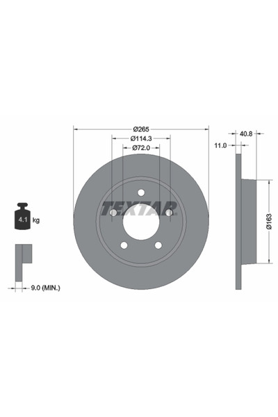 TEXTAR Disc Frana Haima (Faw) M6 Mazda 3/Premacy