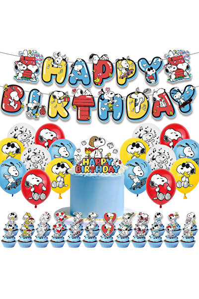 Choice Snoopy set 1 set S-noopy theme Happy Birthday Party Snoopy Party Decoration Cake Topper Disposable d