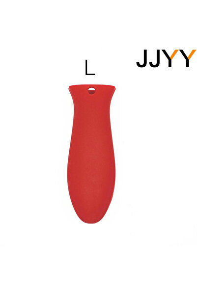 Choice مقبض حامل أواني JJYY أحمر اللون مضاد للانزلاق ومقاوم لدرجات الحرارة العالية ومقبض مقلاة من السيليكون
