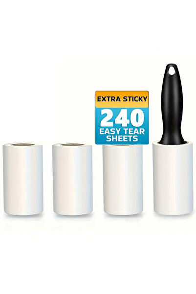 choice2 بكرة إزالة الوبر فائقة الالتصاق بمقبض واحد و4 ورقات لإزالة فراء الحيو...