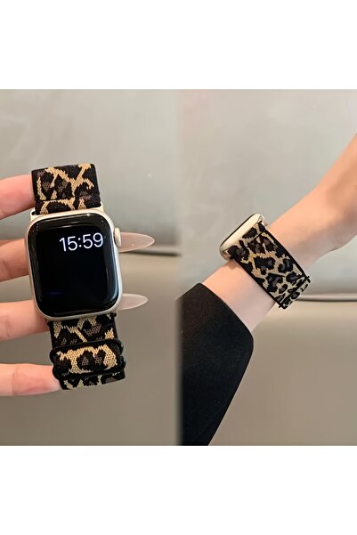 Choice سوار ساعة من النايلون بنقشة جلد النمر البني، متوفر بأحجام 38 مم، 40 مم...