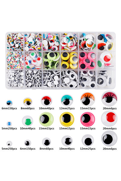 Choice1 عيون بلاستيكية ملونة متحركة ذاتية اللصق S8 للأطفال، حرف يدوية، عيون ح...