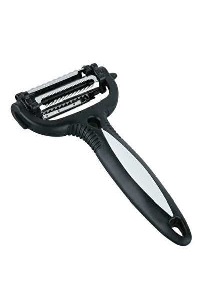 Choice Black 3-In-1 Stainless Steel Vegetable Peeler Household Multifunction Cucumber Carrot Fruit Cutter M