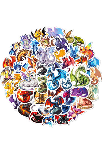 Choice ملصقات تنين كرتونية متعددة الألوان، 50 قطعة، ملصقات تنين سموغ رائعة لل...