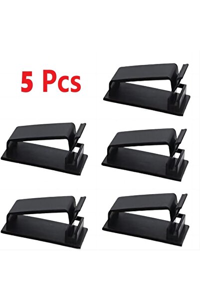 Choice 5PCS-Black Self Adhesive Cable Management Clips Cable Organizers Wire Clips Cord Holder for TV PC Et