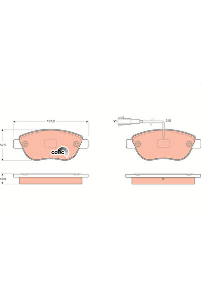 TRW Set Placute Frana Frana Disc Abarth 500 / 595 / 695/500C / 595C / 695C Fi...