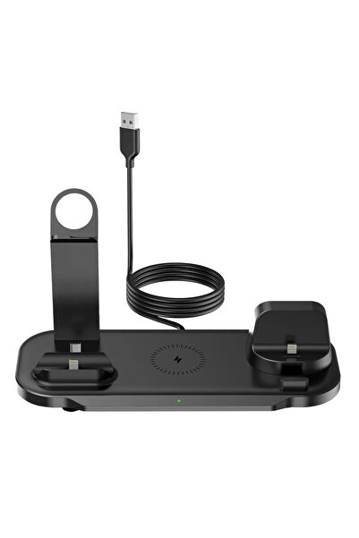 Vikefon حامل شاحن لاسلكي 7 في 1 من النوع C باللون الأسود لأجهزة iPhone 16 15 ...