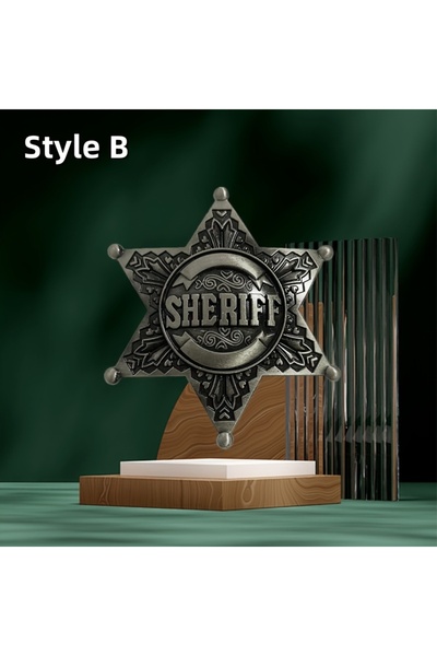 Choice شارة شريف معدنية غربية عتيقة من الطراز B، قطعة واحدة | لمسة نهائية معد...