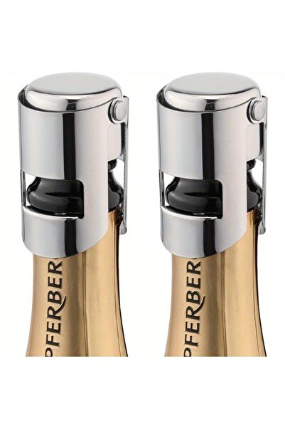 Choice سدادة شمبانيا طويلة من قطعتين مع سدادة زجاجة شمبانيا من الفولاذ المقاوم للصدأ وغطاء من السيليكون الآمن غذائيًا