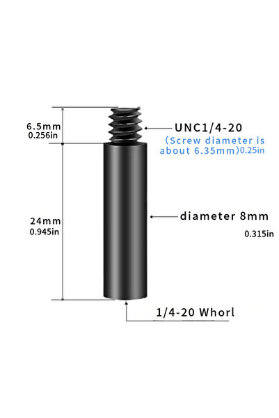 Choice 4 قطع 24 مم 4 قطع 4 قطع ذراع تمديد ألومنيوم عالمي 1/4 ذكر إلى 1/4 أنثى موصلات منفذ تمديد