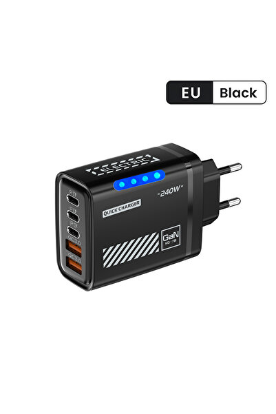 Choice KO-76 Black EU 5 Ports Fast Charger Type C Quick Charge 3.0 USB C Wall...