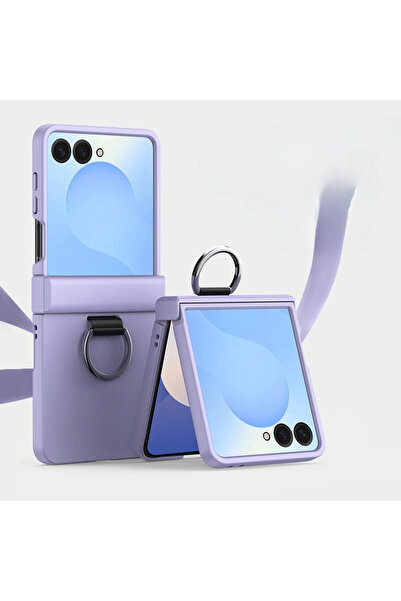 Choice جراب هاتف Galaxy Z Flip7 أرجواني اللون، ذو ملمس صلب، متوافق مع Z Flip ...