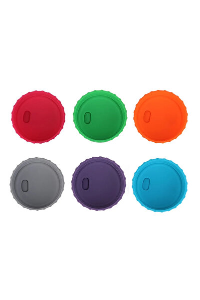 Choice 6 قطع من أغطية علب الصودا المصنوعة من السيليكون وسدادات قابلة لإعادة ا...