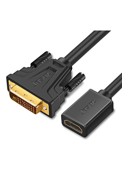 Choice محول Jasoz DVI إلى HDMI أسود بطول 0.24 متر، موصل كابل DVI D 24+1 ذكر إ...