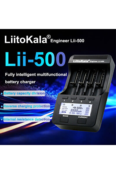 liitokala Lii-500 Universal Smart Charger: LCD-Equipped for Li-ion (18650/14500 etc.) & Ni-MH (AA...