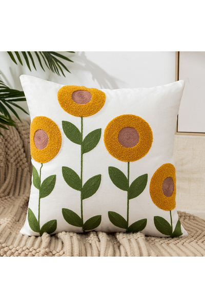 Choice 45x45cm D Embroidered Throw Pillow Cover 45x45cm Soft Cozy Cotton Outdoor Decorative Pillowcase Cove