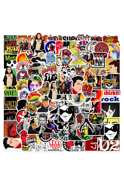 Choice ملصقات جرافيتي لفرق موسيقى الروك رول الشهيرة متعددة الألوان، ملصقات بانك، جيتار، دراجة نارية، تزلج