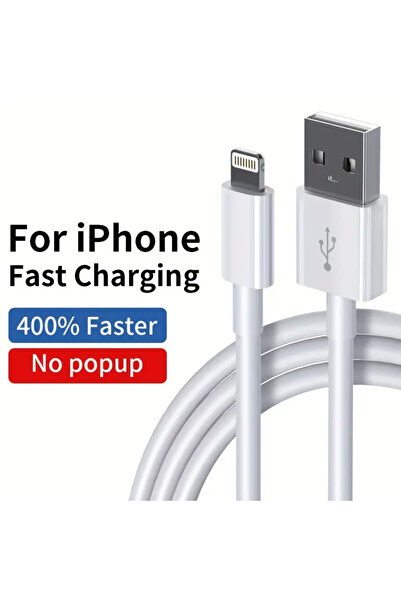 Choice كابل شحن سريع Lightning TPE أصلي معتمد من MFi بطول 2 متر، قطعة واحدة باللون الأبيض، قطعة واحدة، 3 قطع، سلك مزامنة بيانات أصلي متوافق