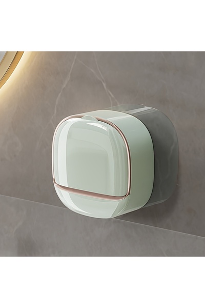 Choice صندوق صابون مثبت على الحائط مكون من قطعة واحدة باللون الأخضر الفاتح مع...