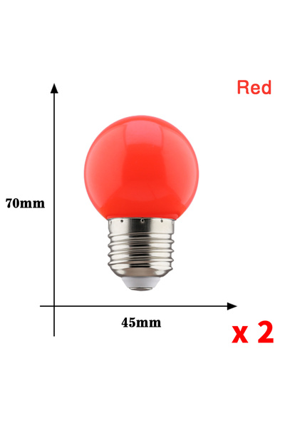 Parkson لا E27 220 فولت أحمر 2 قطعة مصباح ملون لمبات إضاءة ليد G45 E27 220 فو...