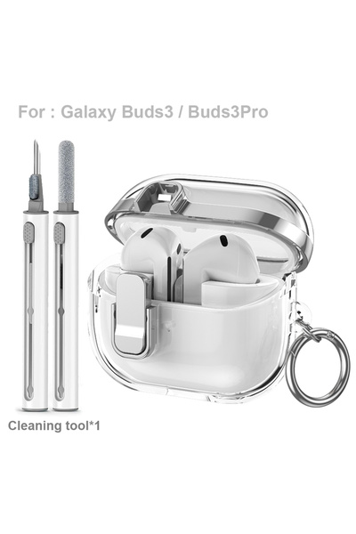 Choice غطاء سماعات أذن شفاف من سيلفري-تول، مزود بقفل آمن، مناسب لسماعات Buds 3 / Buds 3 Pro، مقاوم للصدمات...