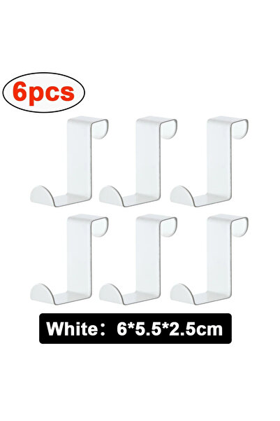 Choice خطاف باب خزانة الحمام على شكل حرف Z باللون الأبيض، مكون من 6 قطع، من ا...