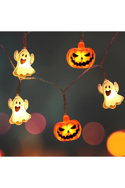 Choice 1.5 متر 10 ليد أبيض دافئ قطعة واحدة 10/20 ليد هالوين طبقة واحدة اليقطين والأشباح سلسلة ضوء البطارية