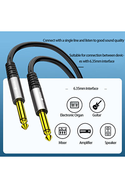 Choice 1m CHOSEAL 6.35mm Mono Jack 1/4" TS Cable Unbalanced Guitar Patch Cords/Instrument Cable 6.35mm Inst