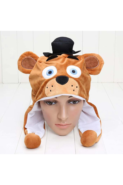 Choice هدايا حفلات الدب البني حيوان ثعلب أحمر من القطيفة، قبعة شتوية للنساء و...