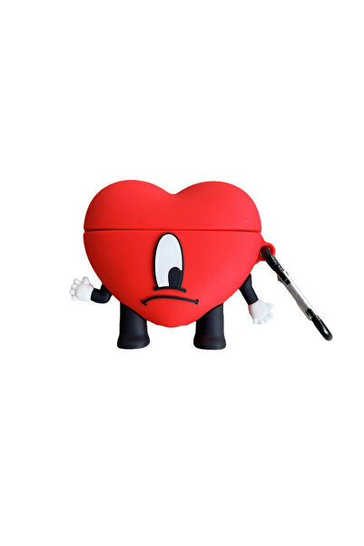 Choice واقي سماعات أذن لاسلكية بتصميم قلب أحمر كرتوني على شكل قلب أحمر، مناسب...