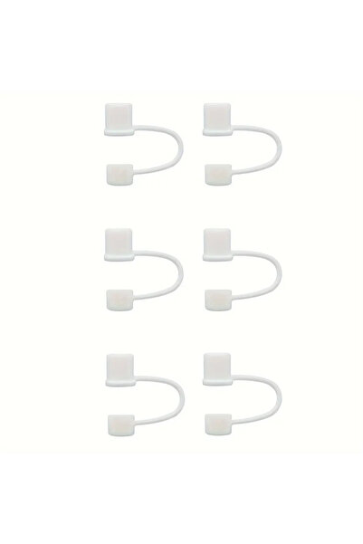 Choice White 6pcs 3/6PC Silicone Straw Tips Cover Splash Proof Reusable Drink...