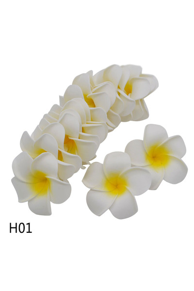 Choice 5 سم A-1-H01 30 قطعة 5-9 سم رؤوس زهور بيض فرانجيباني مصنوعة من رغوة ال...