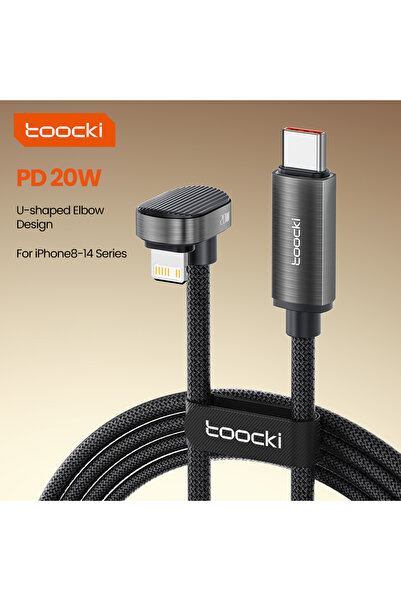 Toocki كابل شحن سريع Toki PD أسود بطول 1.2 متر، بقوة 20 واط، من نوع USB-C إلى...
