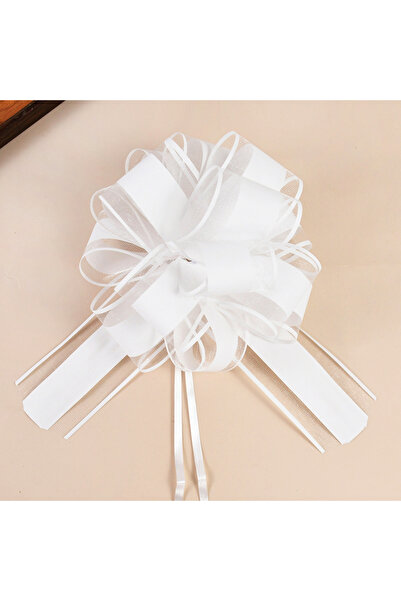 choice2 white 10Pcs Big Wedding Pull Bow Ribb Flower Car Chairs Decoration Ch...