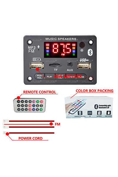 Choice 80W 7V-24V 80W Amplifier MP3 Decoder Board Bluetooth 5.0 Wireless Audio Module Big Color Screen Call